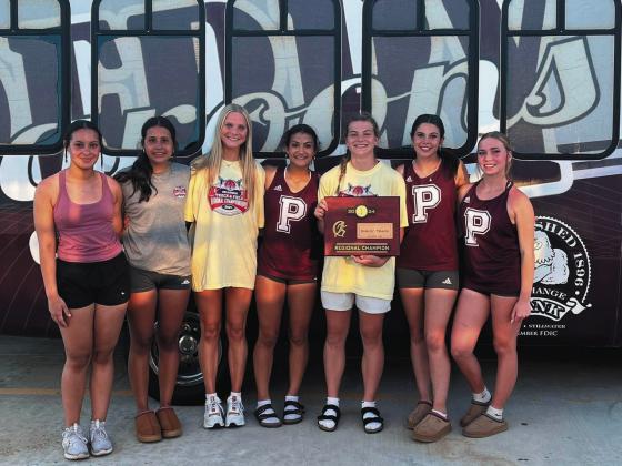 PHS Lady Maroons track team wins class 3A Regional Championship. Pictured from left: Jaylyn Malcolm, Essie Boschee, Sarah Davison, Alliyah Shrum, Kennedy Hight, Emery Halford, and Riley Skaggs.