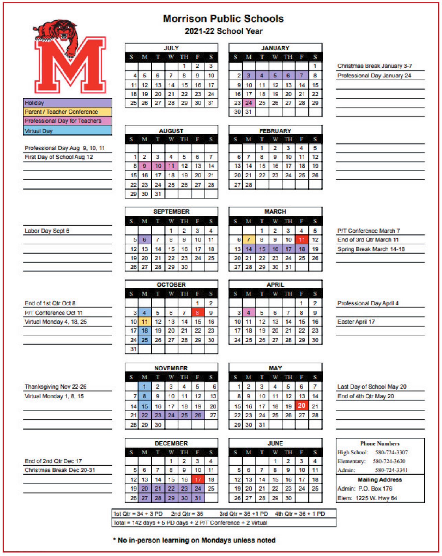Fayetteville Academy Calendar - Printable Calendar