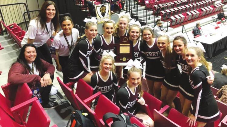 The state cheer competition team included: Emma Browne, Destiny McHughes, Hadlee Snyder, Kimber Leach, Spylar Webb, Hannah Browne, Addison Farrar, Emily Frable, Aubrey McVicker, and Kinsey Proctor. PHS Cheer is coached by Hayleigh Glover with team sponsors, Jeanna Browne and Mandy Snyder.