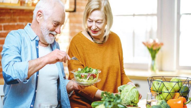 Eating a variety of healthy foods is important for older adults.