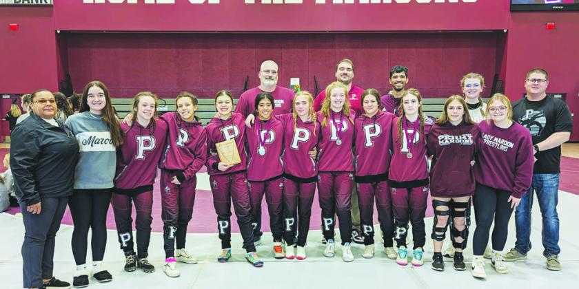 The Perry High School Lady Maroons wrestling team scored 114 points and placed third out of 10 teams. They had a total of 17 pins all together. Tournament individual placers from Perry were: Sayben Owen - Champion, Peyton Reaves - Champion, Grace Byrd - Champion, Haylee Ingram - Runner Up, Alexi Valencia - Runner Up, AJ Waren - 3rd, and Audra Coldiron - 3rd.
