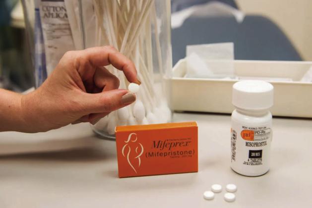 The medication abortion pill mifepristone (Mifeprex) is shown. Brigette Supernova / Alamy Stock Photo