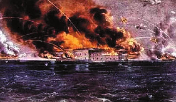 Civil War begins as Confederate forces fire on Fort Sumter
