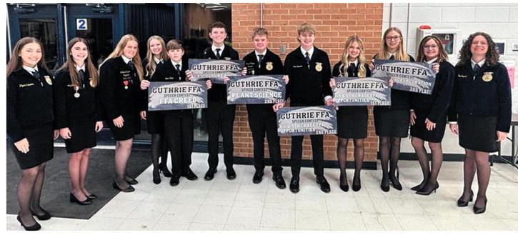 Morrison FFA recently competed in the Guthrie Speech Contest. The program finished the contest with several placers.