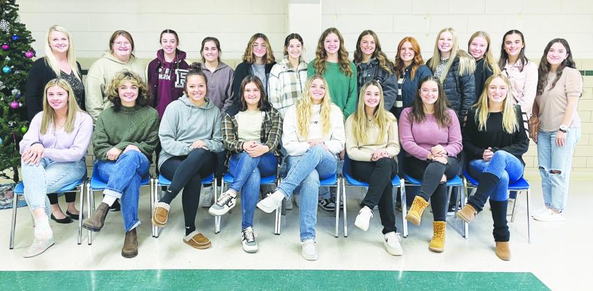 Perry High School senior girls were invited to the Perry Study Club’s annual Senior Tea. They were informed about the scholarship offered to them and encouraged to apply. Pictured are the students attending with their counselor Tiffany Nelson.